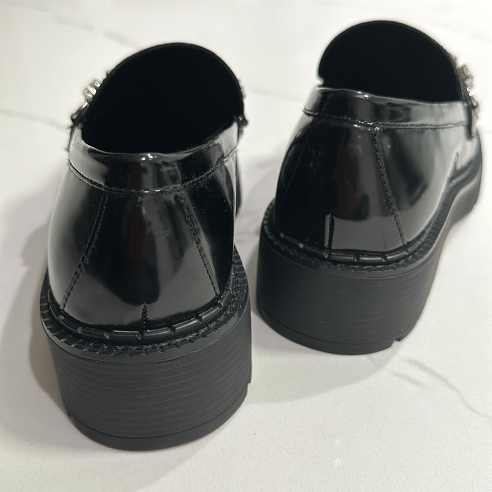 GB Rhinestone Strap Shiny Loafers - Picture 5 of 12